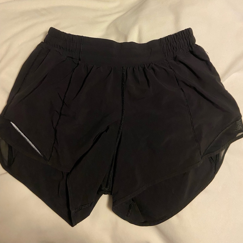 Brand new condition black 4” Lululemon Hotty Hot shorts